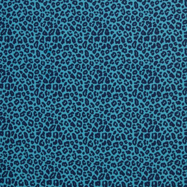 Baumwolle Leoni Animalprint  Dunkelblau/Aqua by Swafing